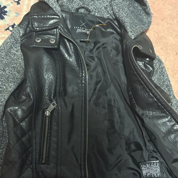 Streetwear Society Black and Gray Leather Jacket - Picture 8 of 10